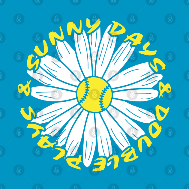 Sunny Days and Double Plays Fastpitch Softball Cute Softball Saying by TeeCreations