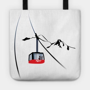 Jackson Hole cable car and skier Tote