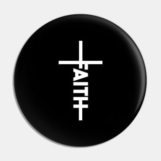 Faith in straight Font Cross Illustration Pin