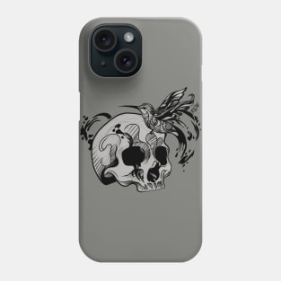 Skull and Hummingbird Phone Case