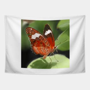 Butterfly on Leaf Tapestry