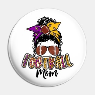 Football Mom Purple And Gold Pin