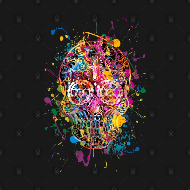 Funny Mexican Sugar Skull Grunge by EDDArt