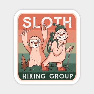 Funny Vintage Sloth Hiking Group Magnet