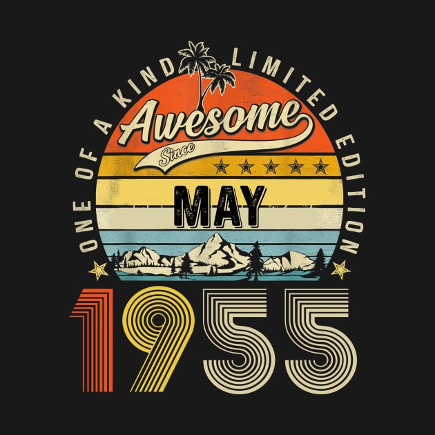 Awesome Since May 1955 Vintage 68th Birthday by louismcfarland