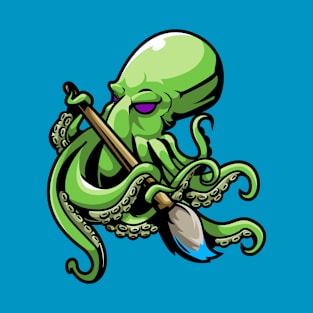 Octopus Artist Paintbrush T-Shirt