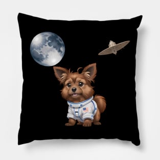 Adorable Yorkie Astronaut Pillow