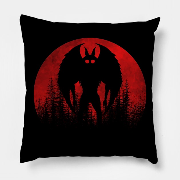 Mothman Moon Pillow by Tesszero