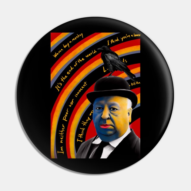 Alfred Hitchcock The Birds Pin by Zmudart