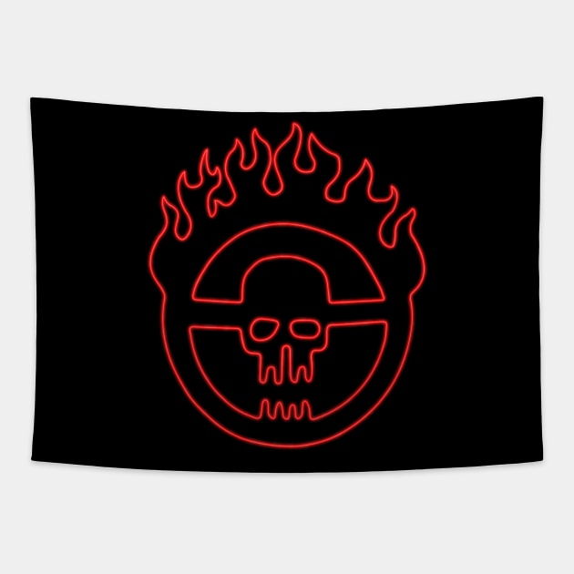 NEON WAR SKULL Tapestry by prometheus31