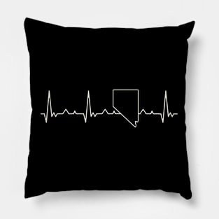 Nevada State USA. Heart. Love. EKG. Pulse. Beat. Pillow