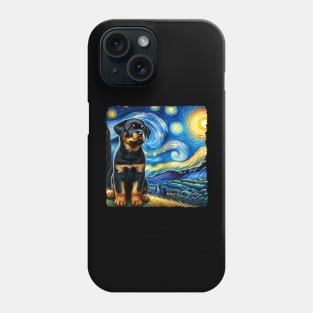 Starry Rottweiler Portrait - Dog Portrait Phone Case