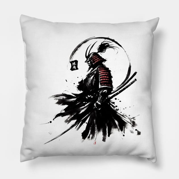 Samurai Warrior Pillow by T-Shirt Paradise