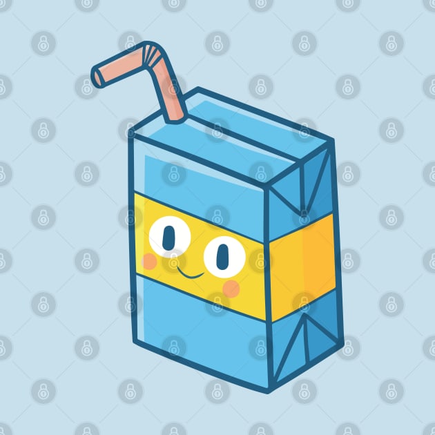 Kawaii Blue Orange Milk Box by Jocularity Art