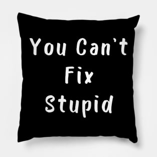 You Cant Fix Stupid. Idiots Are Everywhere. Pillow