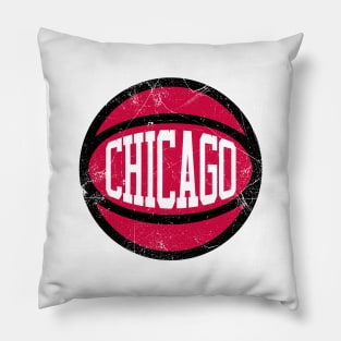 Chicago Retro Ball - White Pillow