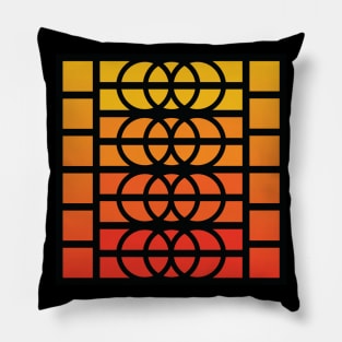 “Dimensional Rings” - V.4 Orange - (Geometric Art) (Dimensions) - Doc Labs Pillow