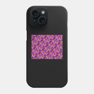 Hand Painted Purple, Pink and Orange Abstract Curves Pattern Phone Case