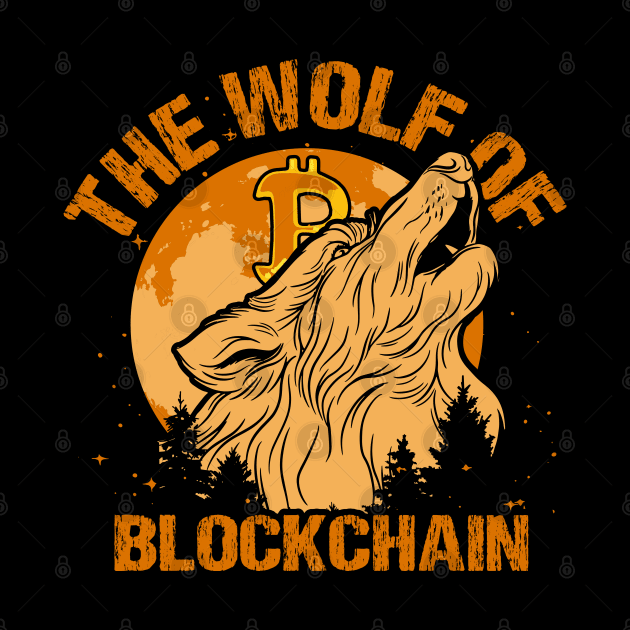 The Wolf of Blockchain Funny Bitcoin Wall Street Parody Crypto Pun by BadDesignCo