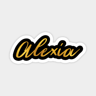 Alexia Name Hand Lettering in Faux Gold Letters Magnet