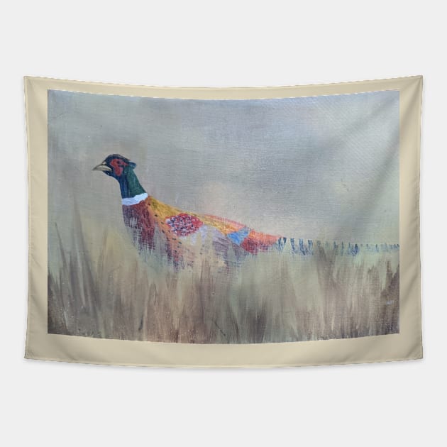 Pheasant in the Field Tapestry by Matt Starr Fine Art