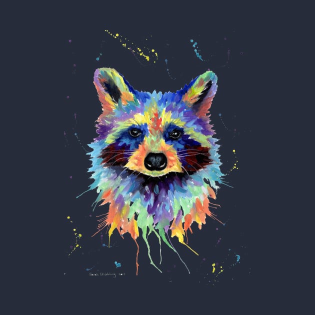 Multicolour Raccoon Art by sarahstribb