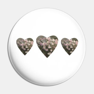 Daisy Flowers Heart Pin