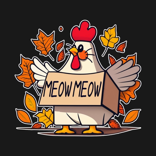 Funny Turkey Cat Meow Thanksgiving Day Shirt For Men Women by JennyArtist