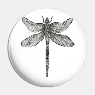 Pen and Ink Dragonfly Pin