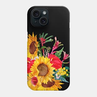 Sunflowers And Summer Tropical Wildflowers Phone Case