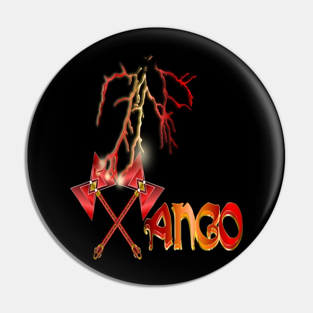 Xango - Monogram Double thunder axe with Lightning Bolt (Tall) Pin by geodesyn