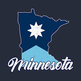 New Minnesota State Flag - Distressed T-Shirt