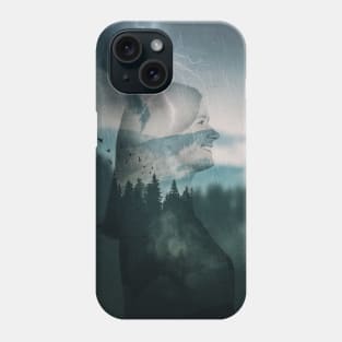 stirred mountains double exposure Phone Case