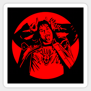 eddie munson playing guitar Sticker for Sale by CallistoVapor