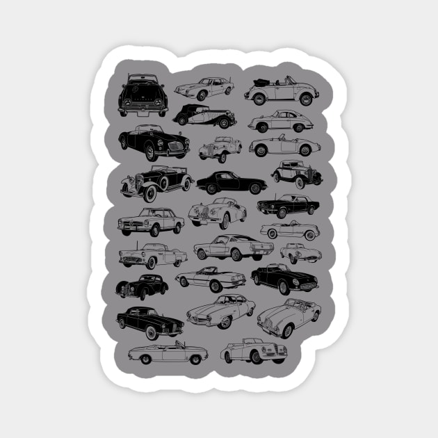 Vintage Cars Magnet by workshop71