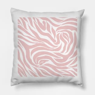 Elegant Blush Pink Zebra White Animal Print Pillow