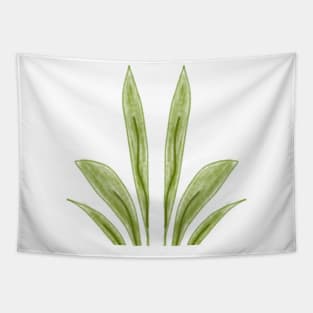 Green watercolor leaves art design Tapestry