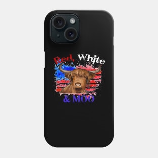 Highland Cow Red White & Moo Phone Case