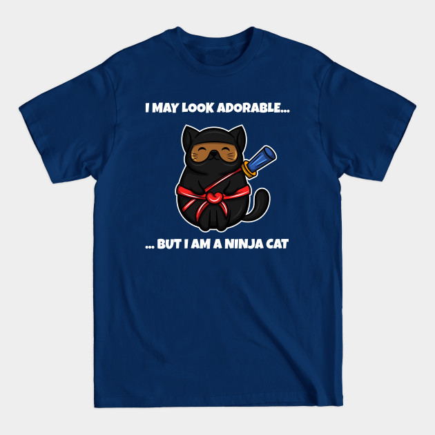 Disover Ninja cat samurai kitten gift adorable - Adorable Ninja Cat - T-Shirt