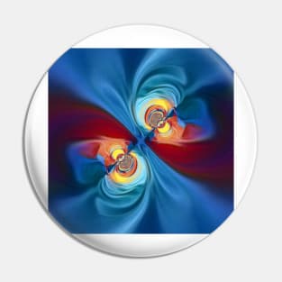 brightly coloured pattern in turquoise blue yellow and red twisting design Pin