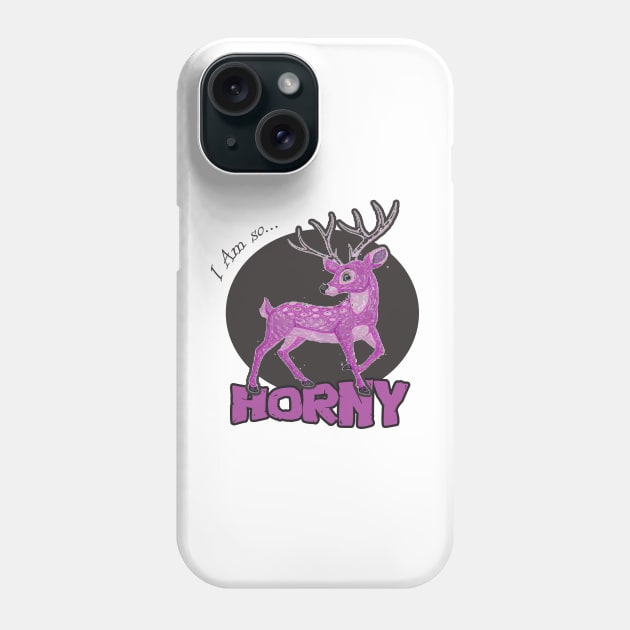 Witty Words - I Am So Horny Phone Case by tatzkirosales-shirt-store