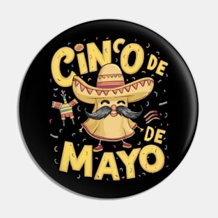 Funny Vintage Happy Cinco de mayo fiesta Pin