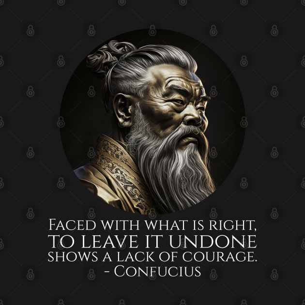 Faced with what is right, to leave it undone shows a lack of courage. - Confucius by Styr Designs