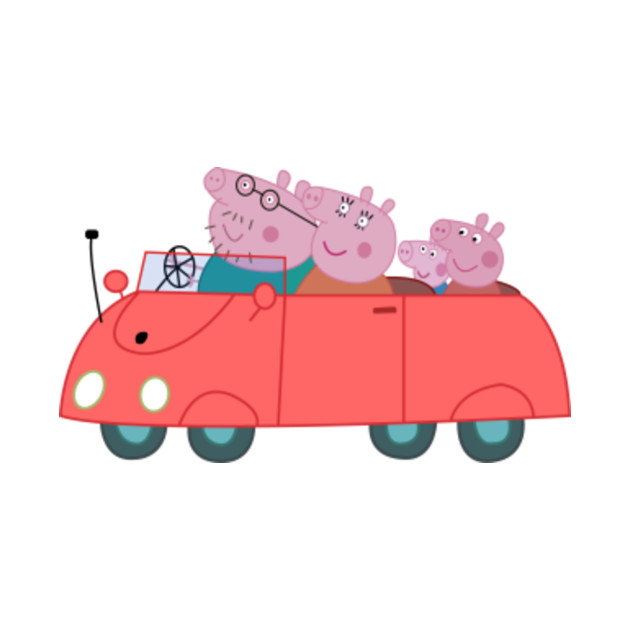 Peppa Pig and Family in the Car Peppa Pig Kids TShirt TeePublic