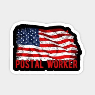 Postal worker American Flag 4th of July Magnet