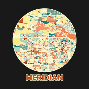 Meridian Idaho map in mozaique colors T-Shirt