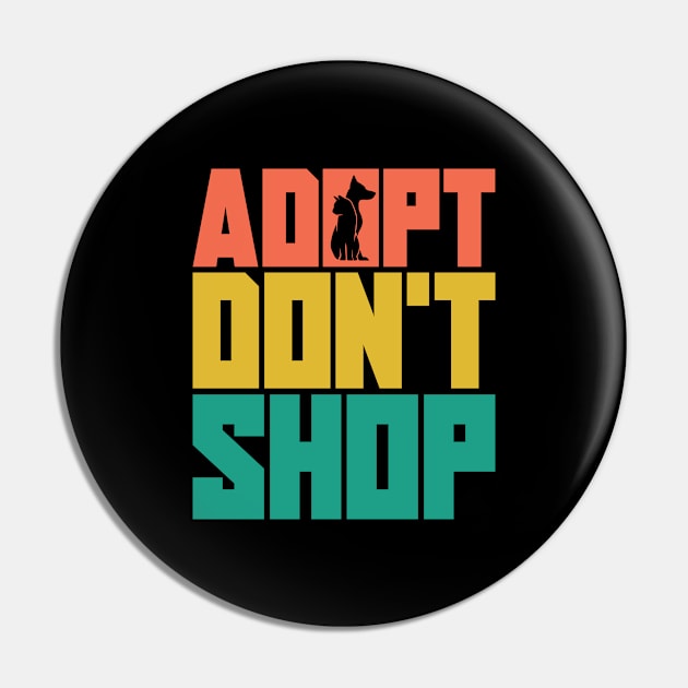 Animal Rescue Adopt Retro Adoption Animal Rescuer Pin by T-Shirt.CONCEPTS