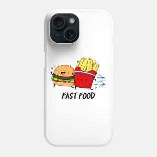 Fast Food Cute Burger Fries - puns are life Phone Case