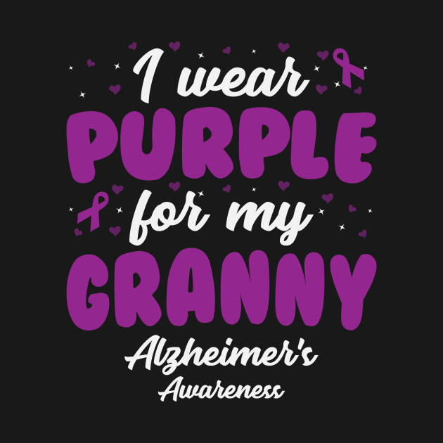 Alzheimers Awareness - I Wear Purple For My Granny by CancerAwarenessStore