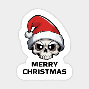 Santa Skull with Christmas Hat | Merry Christmas Magnet